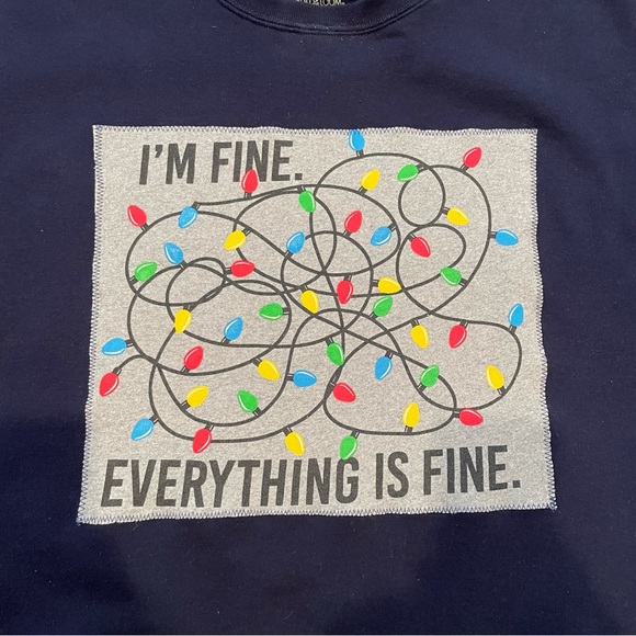 Unique One of a Kind Tangled Christmas Lights Sweatshirt Size L - Picture 2 of 4